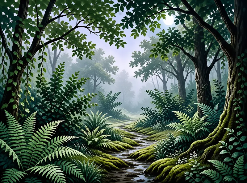 Misty Forest Stream
