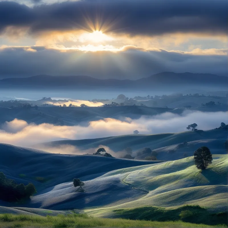 Sunlit Rolling Hills