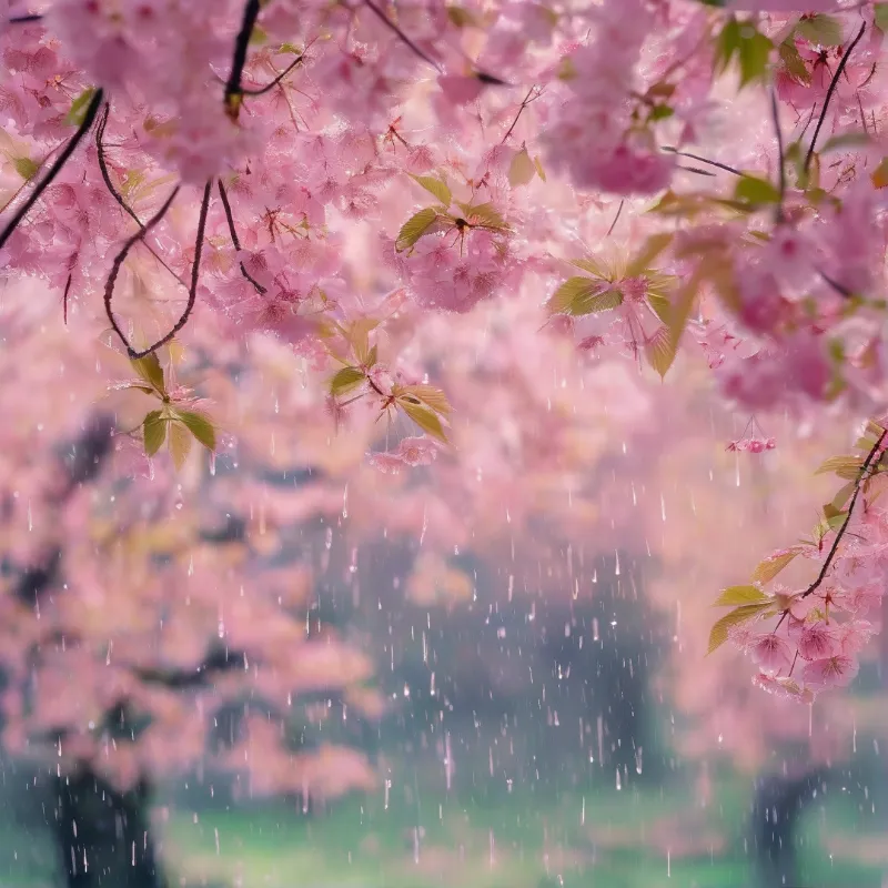 Rainy Cherry Blossoms