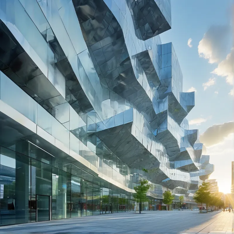 Modern Wavy Glass Building