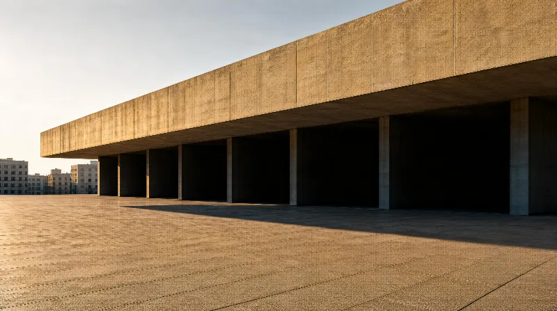 Sunlit Concrete Portico