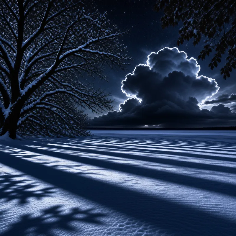 Winter Night Landscape