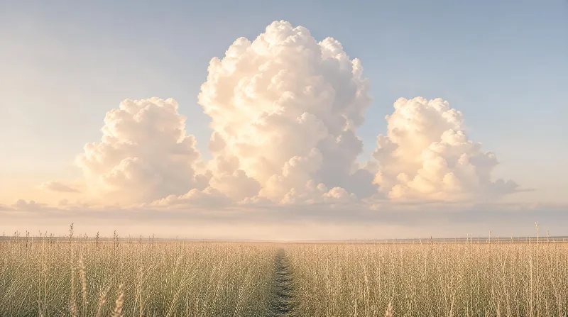 Field Path Under Clouds