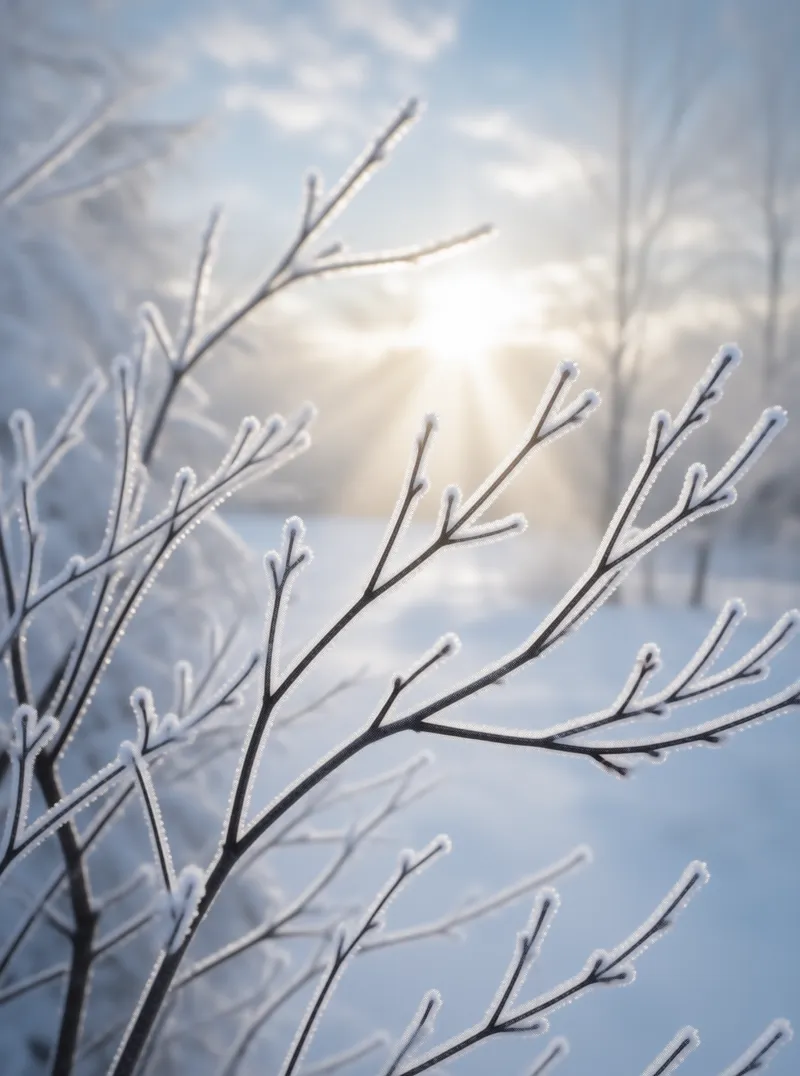 Frosted Branches at Sunrise