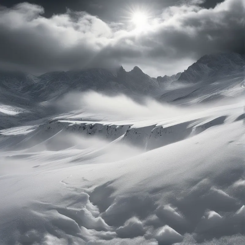 Black and White Snow Peaks