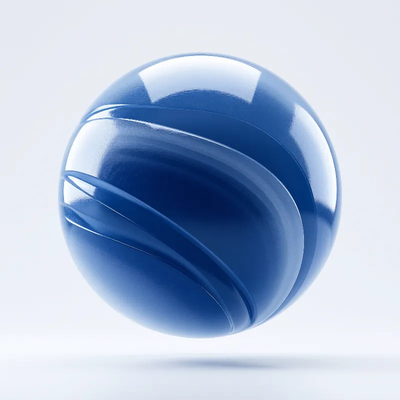 Blue Grooved Sphere