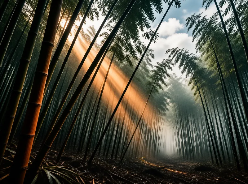 Sunlight in Bamboo Forest