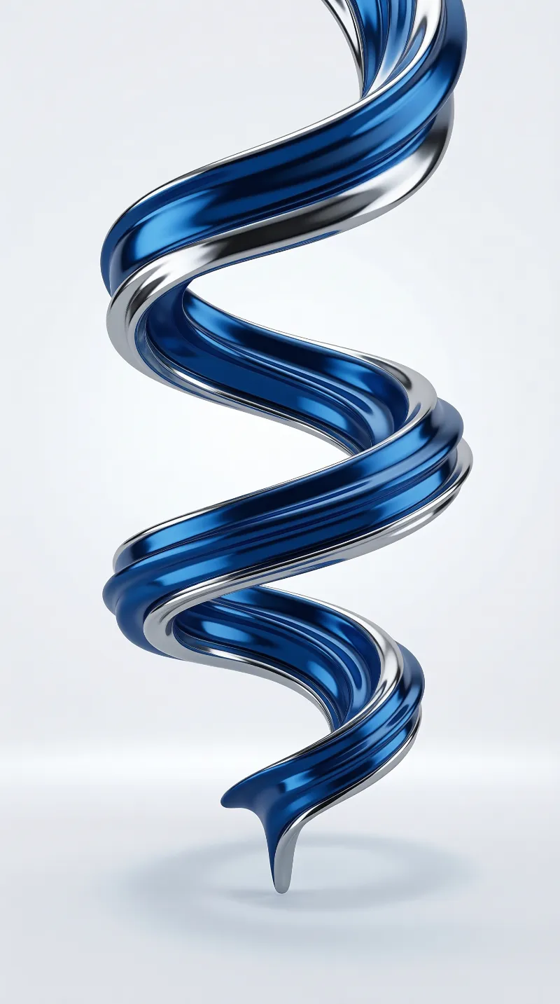Abstract Blue Metallic Spiral