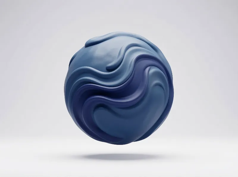 Abstract Blue Wave Sphere