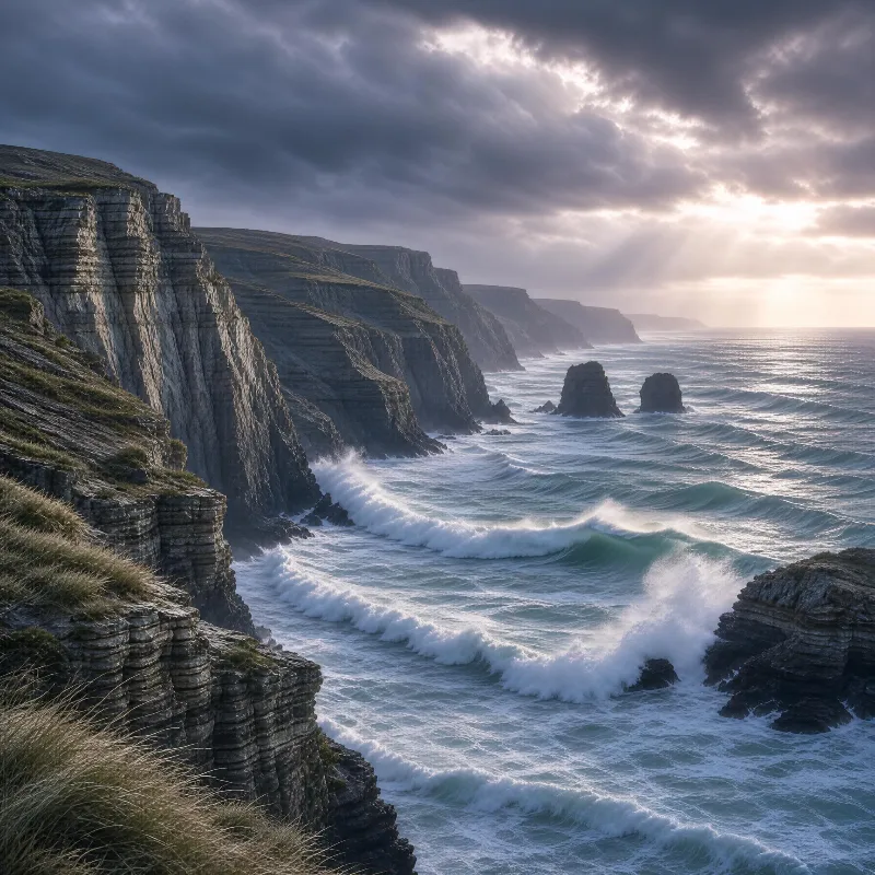 Stormy Coastal Cliffs