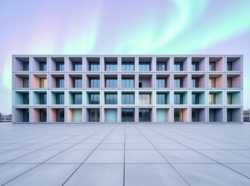 Minimalist Pastel Building