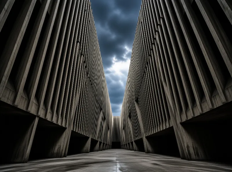 Brutalist Concrete Corridor