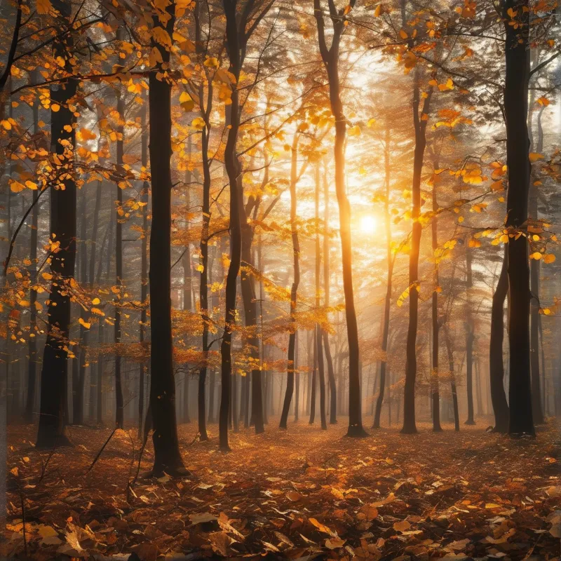 Autumn Forest Sunrise