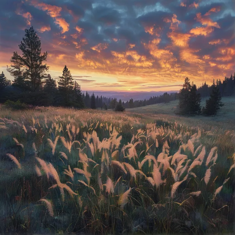 Alpine Meadow Sunset