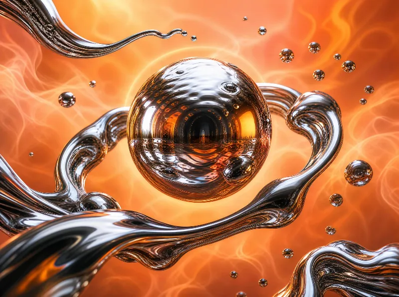 Metallic Sphere with Fluid Shapes
