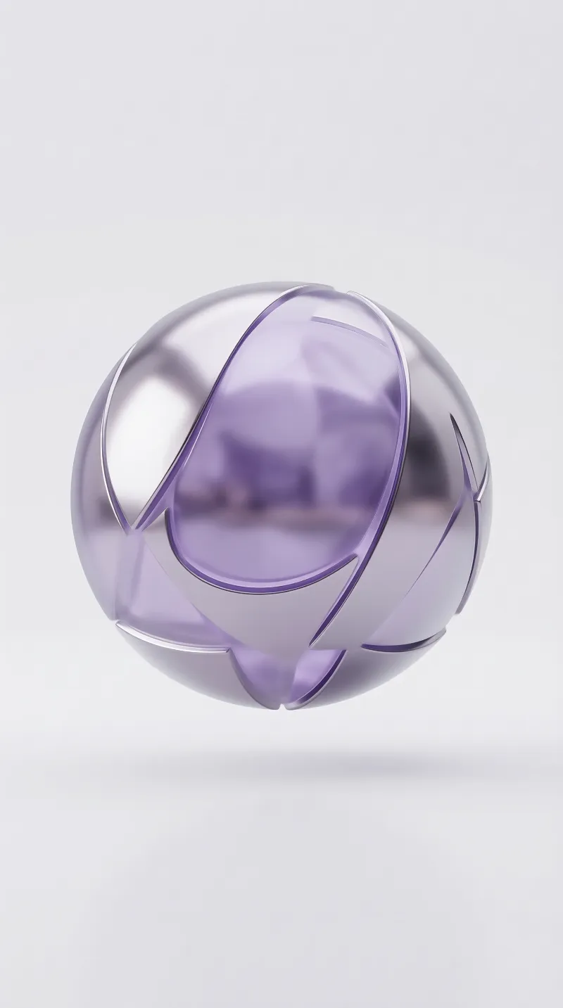 Lilac Glass Sphere — Chrome Shell Study