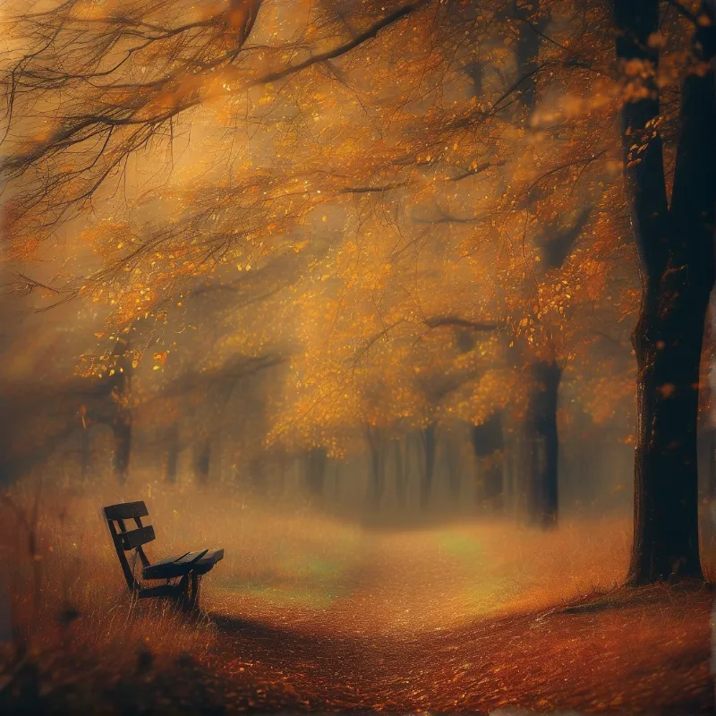 Misty Autumn Forest Path