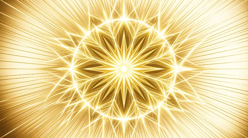 Golden Mandala Light Burst