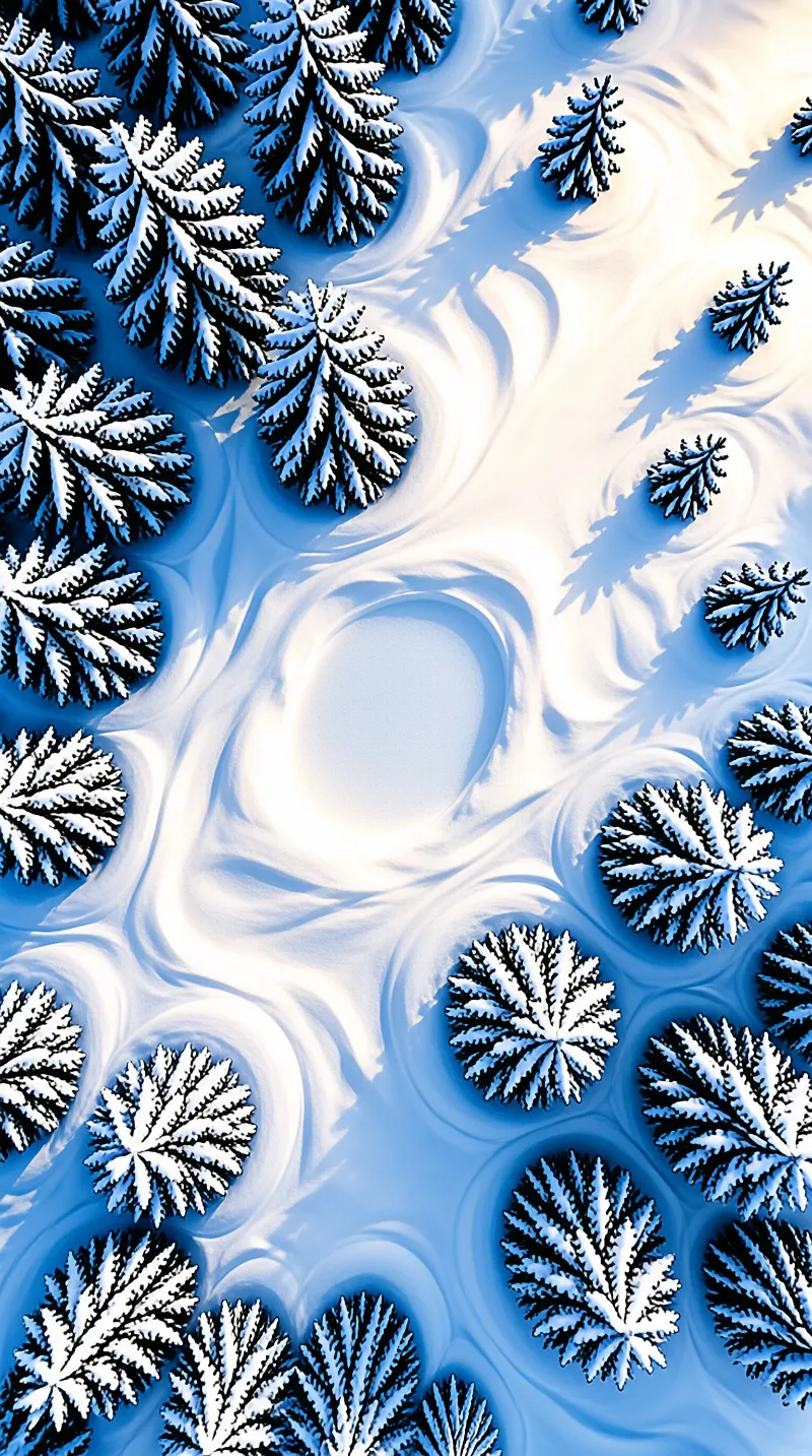 Abstract Snowy Coral Field