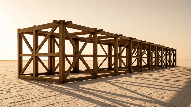 Wooden Frame in Desert