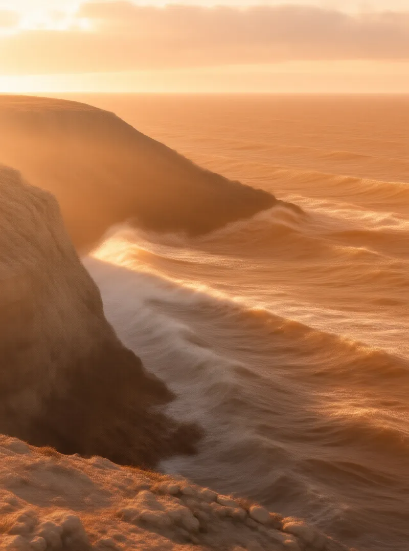 Golden Cliff at Sunset