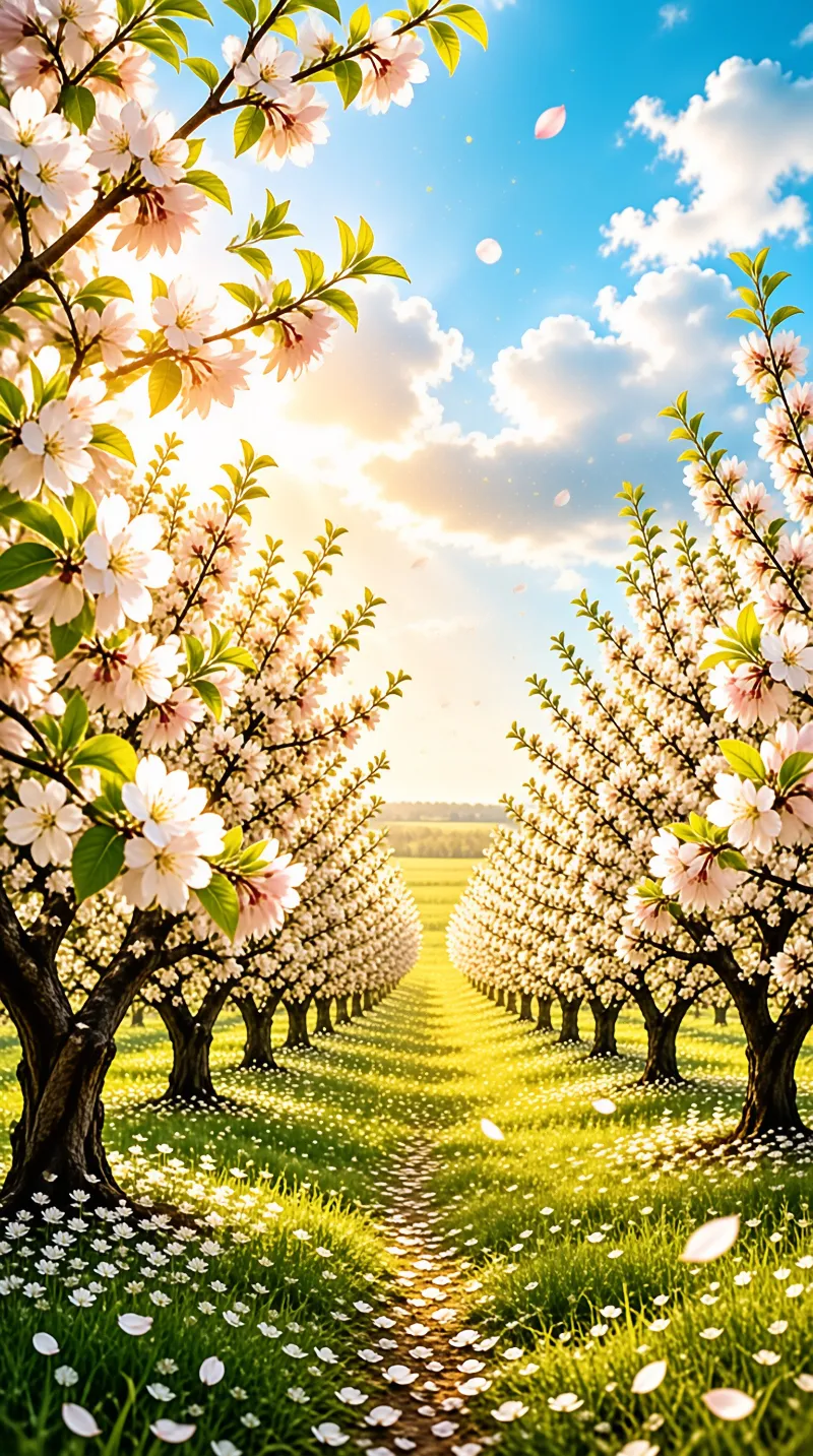 Blossoming Orchard Path