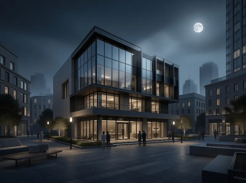 Modern Architecture at Night