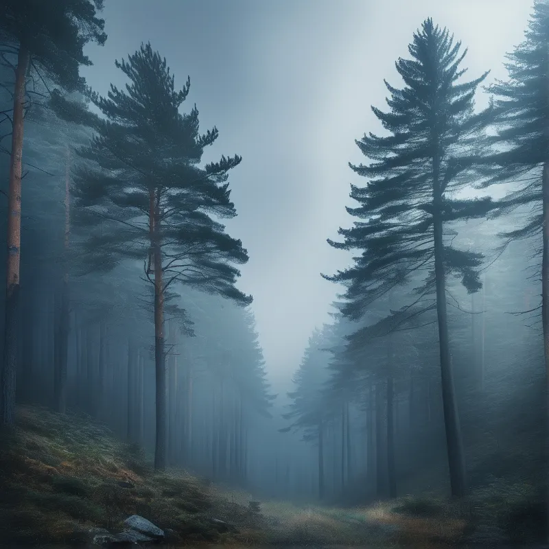 Misty Pine Forest
