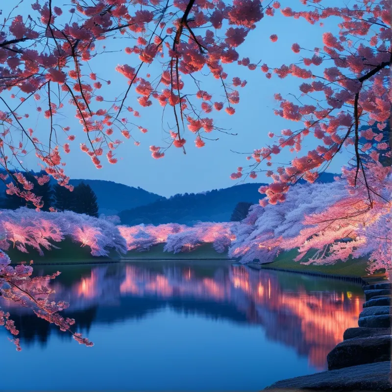 Cherry Blossom Reflection