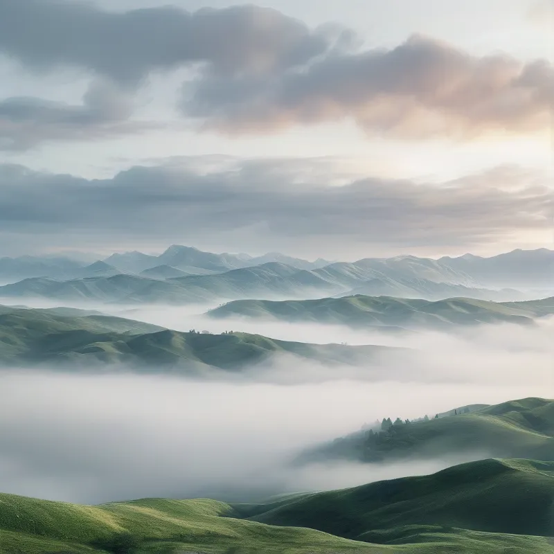 Rolling Hills in the Mist