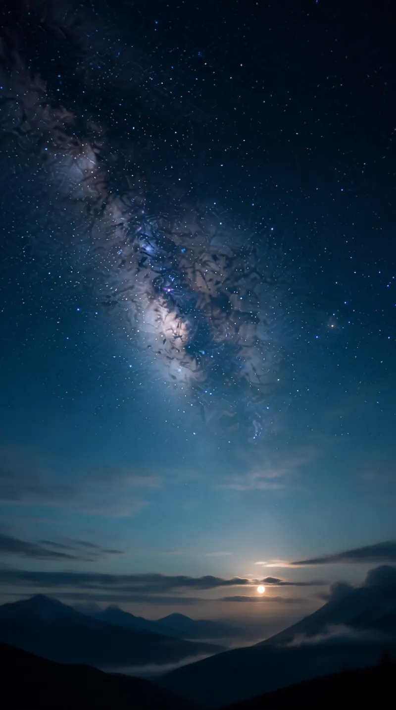 Milky Way Over Mountains