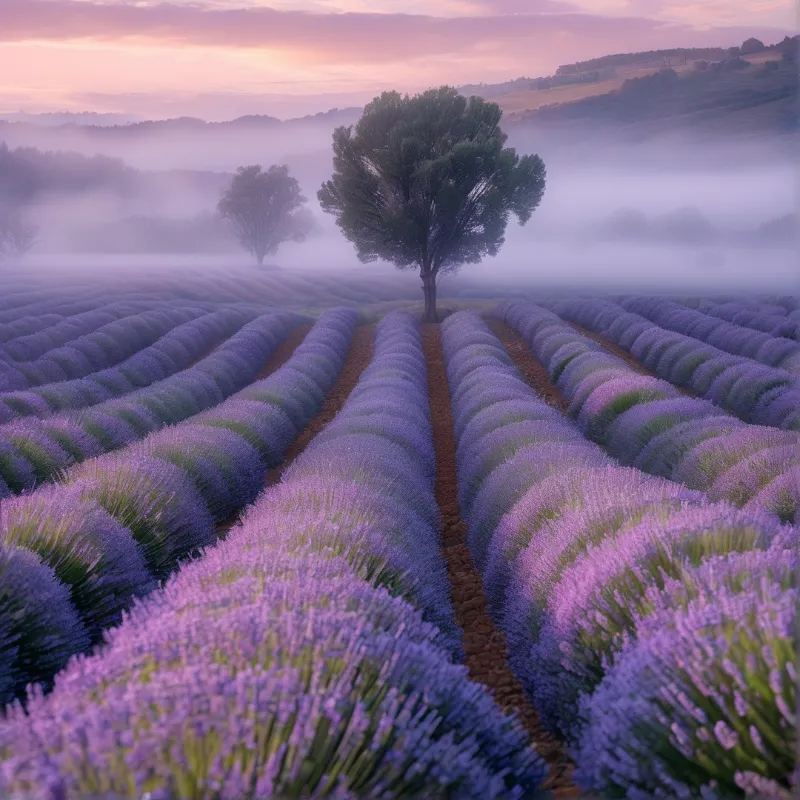 Misty Lavender Rows