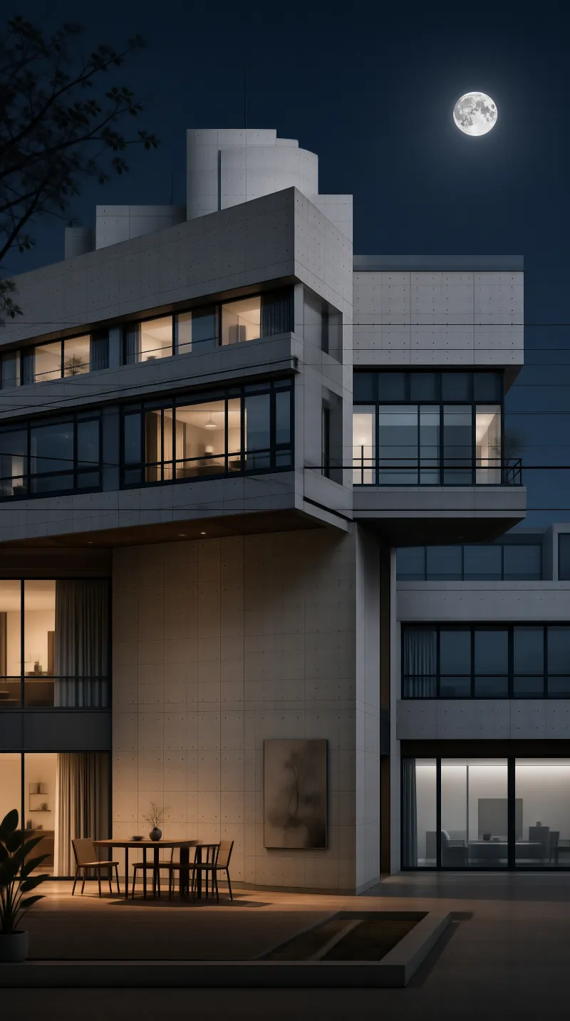 Modern House at Night