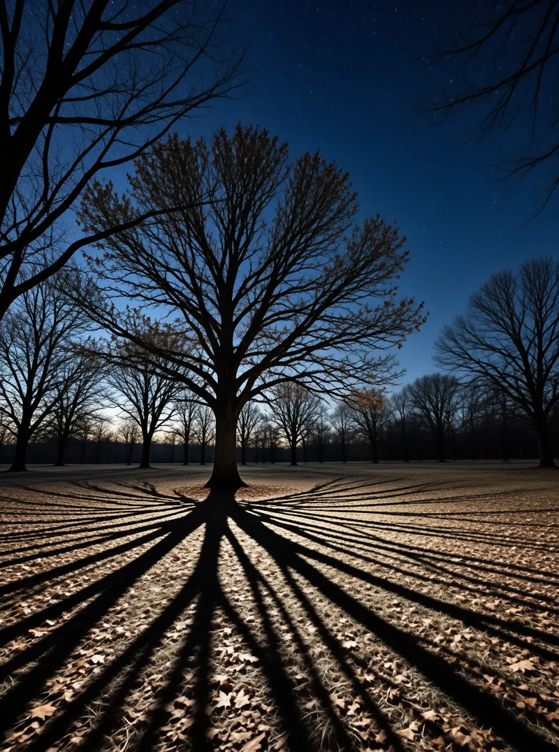 Lone Oak at Dusk Landscape