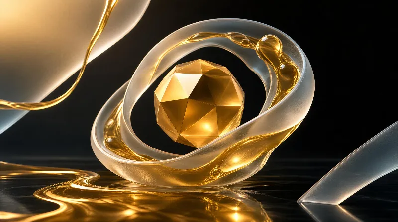 Golden Sphere Abstract Art