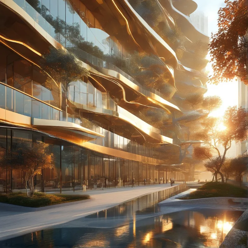 Futuristic Golden Building