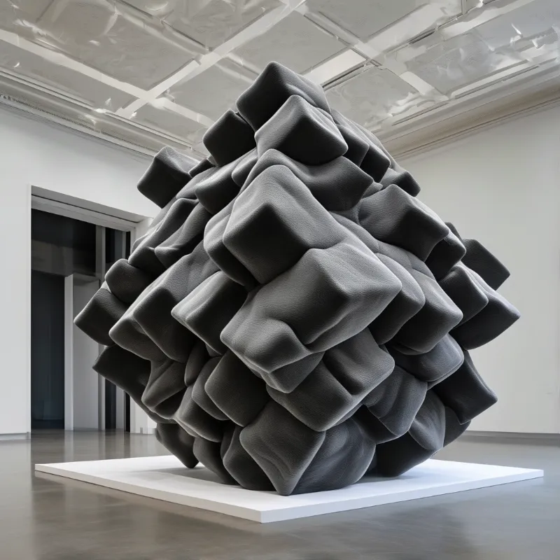 Grey Cube Sculpture