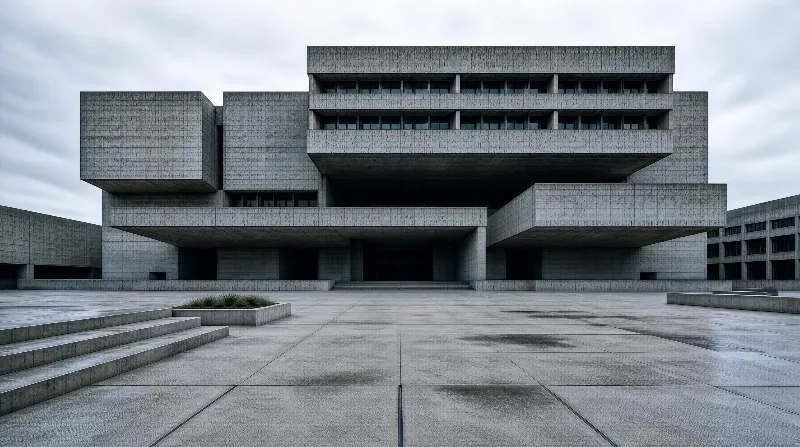 Brutalist Concrete Building