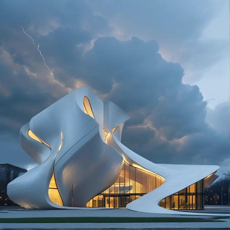 Futuristic White Building