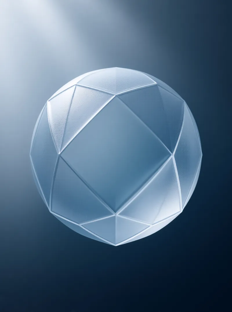 Blue Faceted Sphere