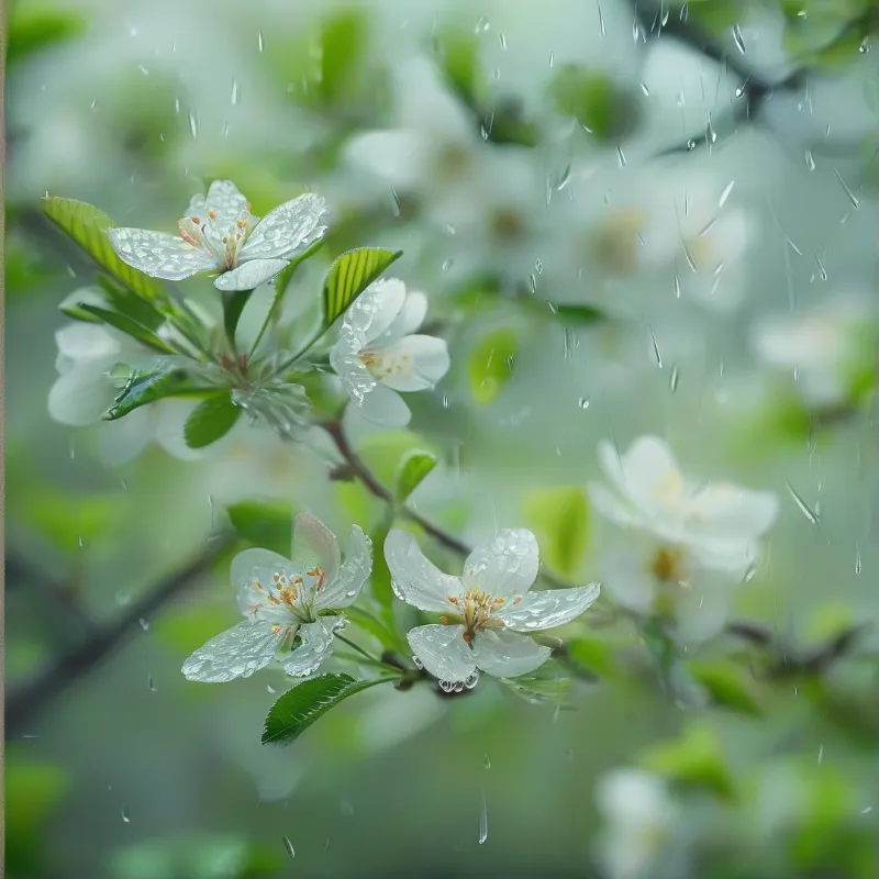 Rainy Apple Blossoms