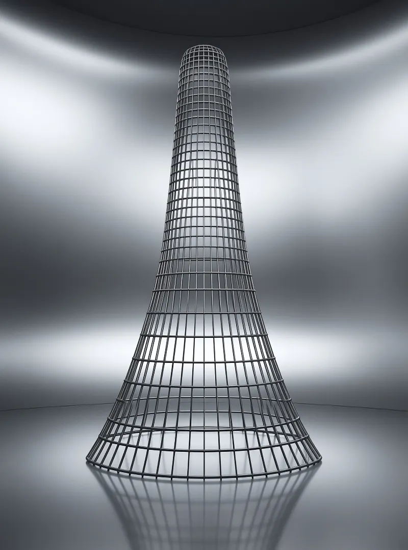 Wireframe Conical Tower