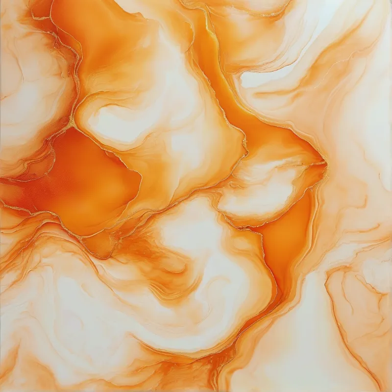 Swirling Amber Fluid Art