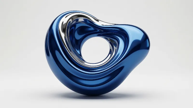 Glossy Blue Abstract Torus