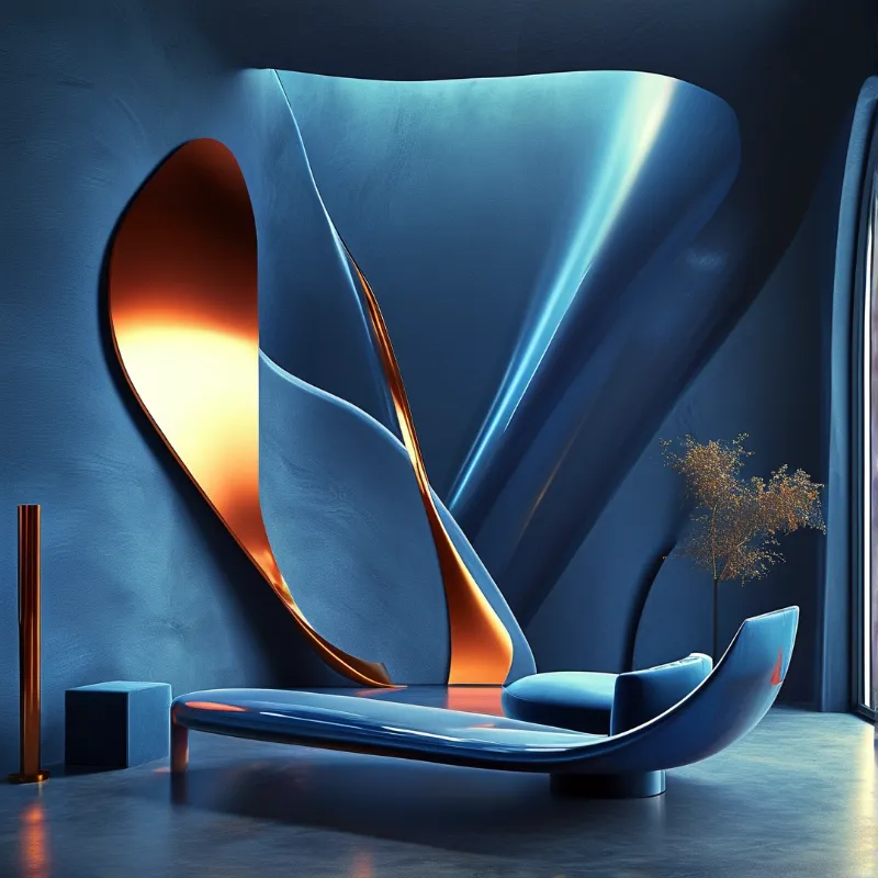 Futuristic Blue Interior