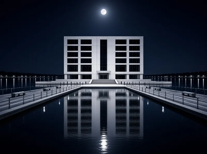 Moonlit Modern Architecture