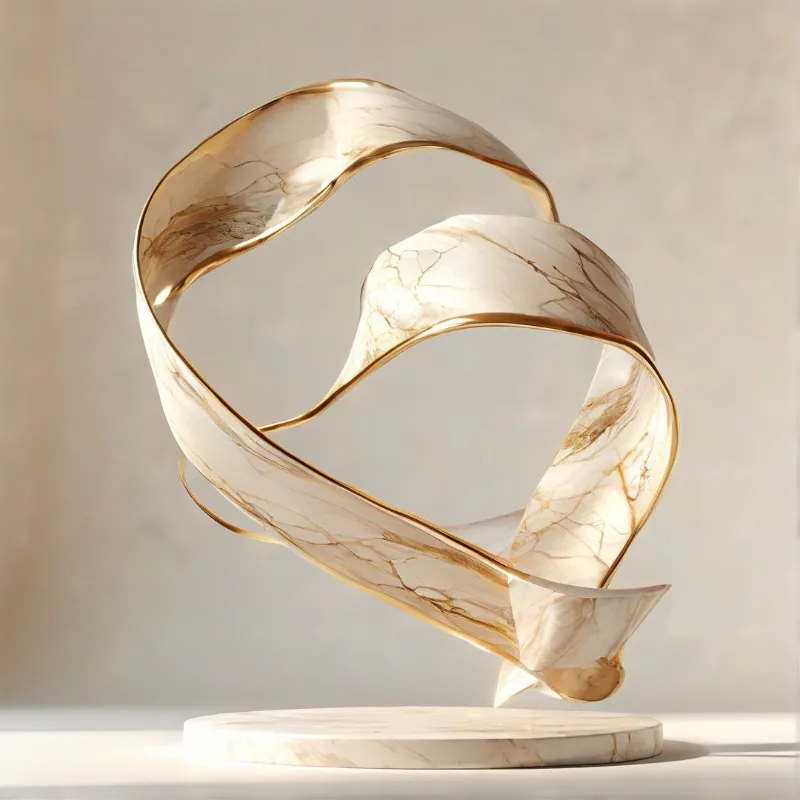 Gold Trimmed Marble Sculpture