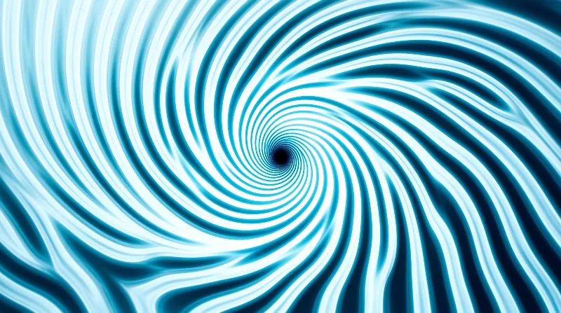 Azure Swirl Vortex — Op Art Study