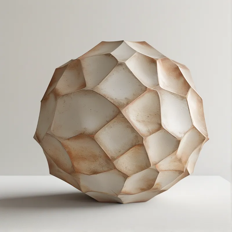 Faceted Beige Sphere
