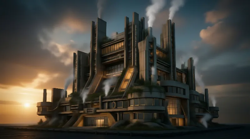Futuristic Building at Sunset